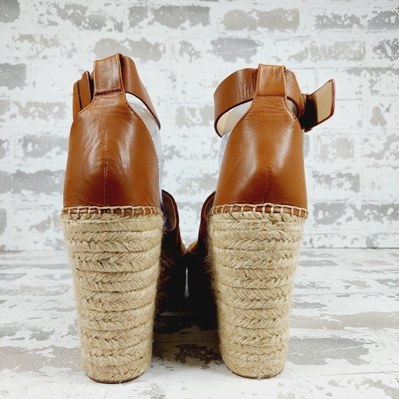 New Marc Fisher Mladalyn Leather/Suede Patform Espadrille Wedge Sandals D247 - Picture 6 of 14
